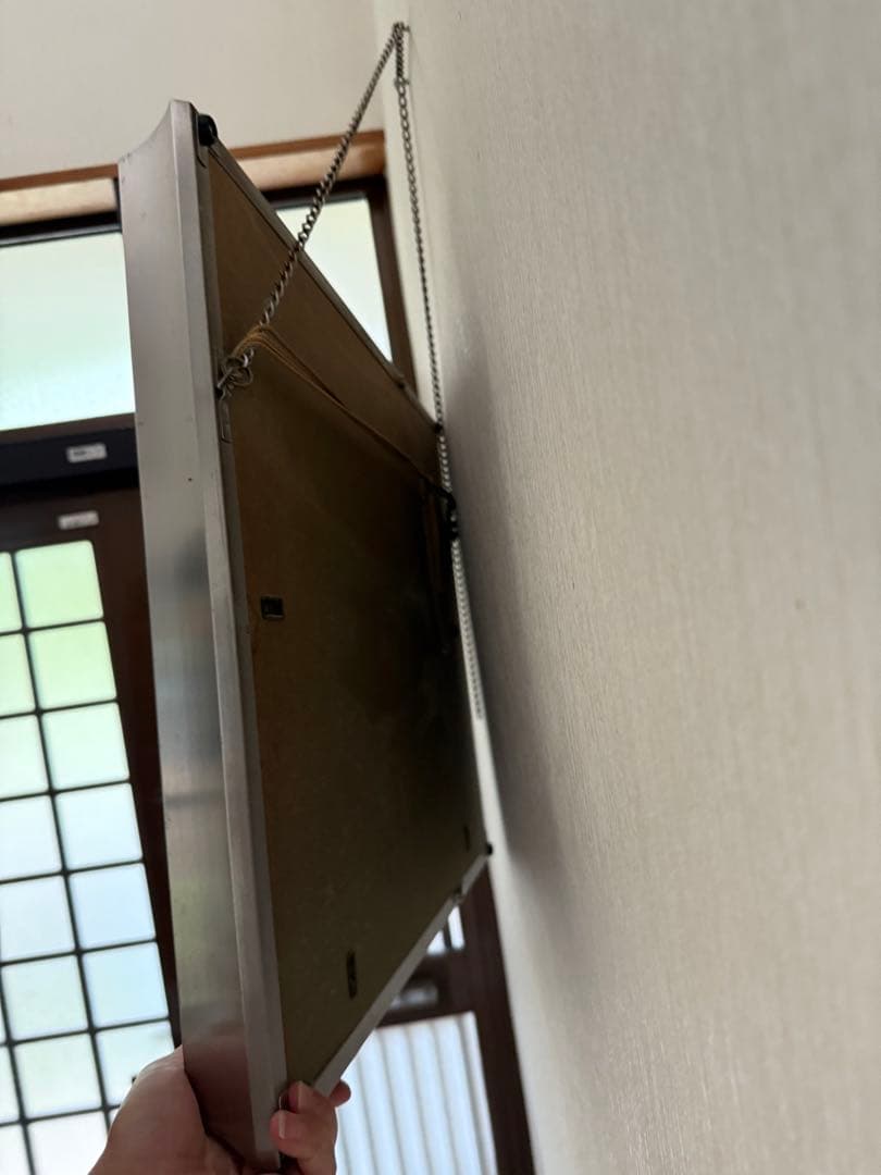 富士山 日本画 銀色フレーム