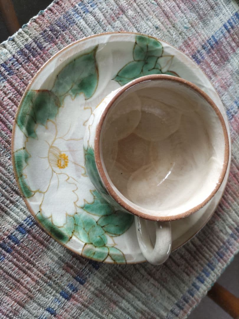 翌日発送 希少 先代作！陶葊・陶あん カップ＆ソーサー 牡丹絵 大振り