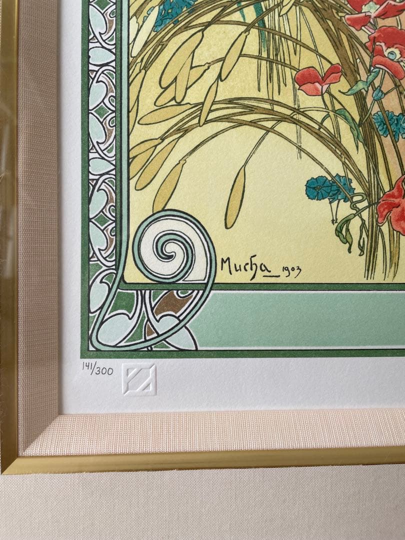 ミュシャ 四季 夏 1900 Var.5 リトグラフ リトグラフ ミュシャ