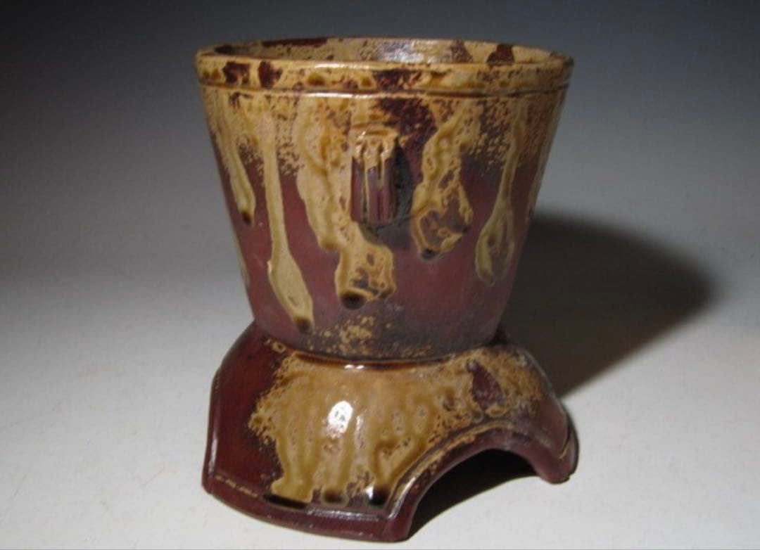 金重陶陽 備前花器 花入 見事な景色の逸品！7734