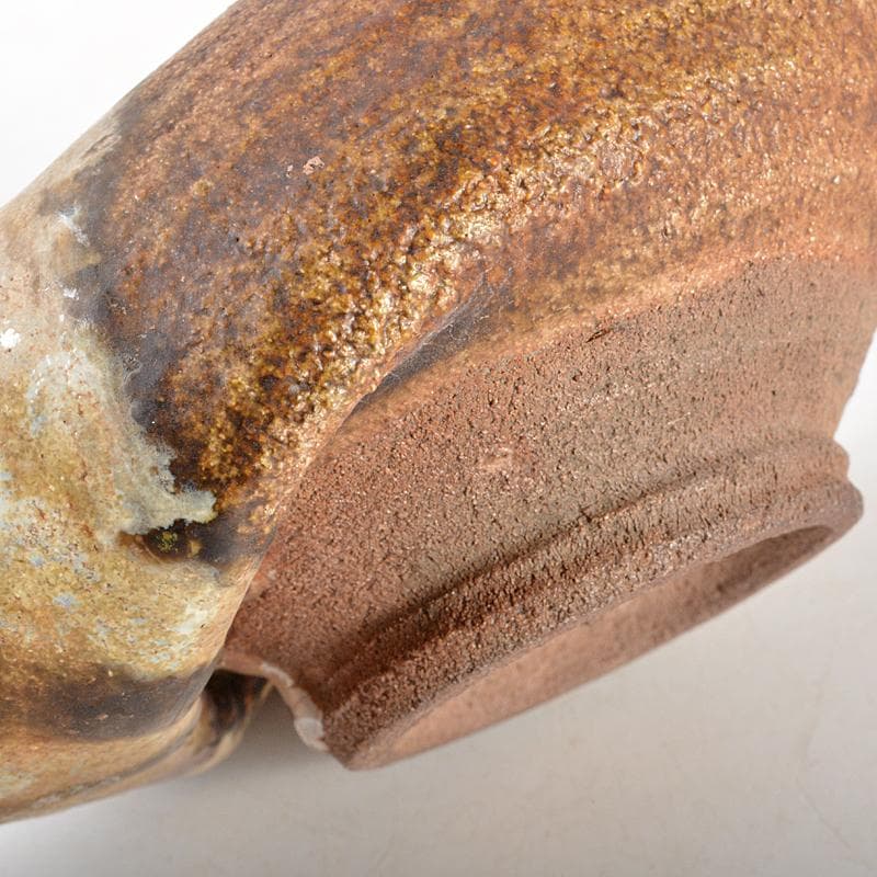 唐津焼古唐津釉垂れ手びねり変形碗時代箱付CR6652