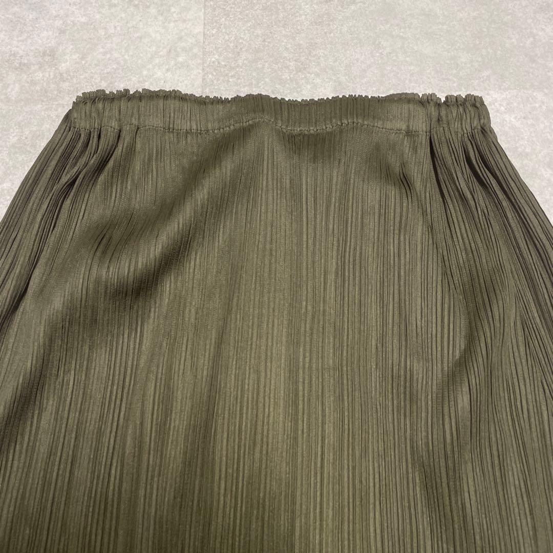 【激レア！】プリーツプリーズ　スカート　ウエスト＆裾ゴム　カーキ　5