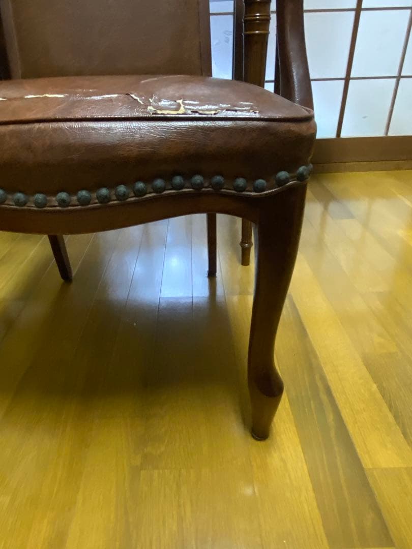 書斎 椅子 ブラウンアームチェア クラシックスタイル - メルカリ