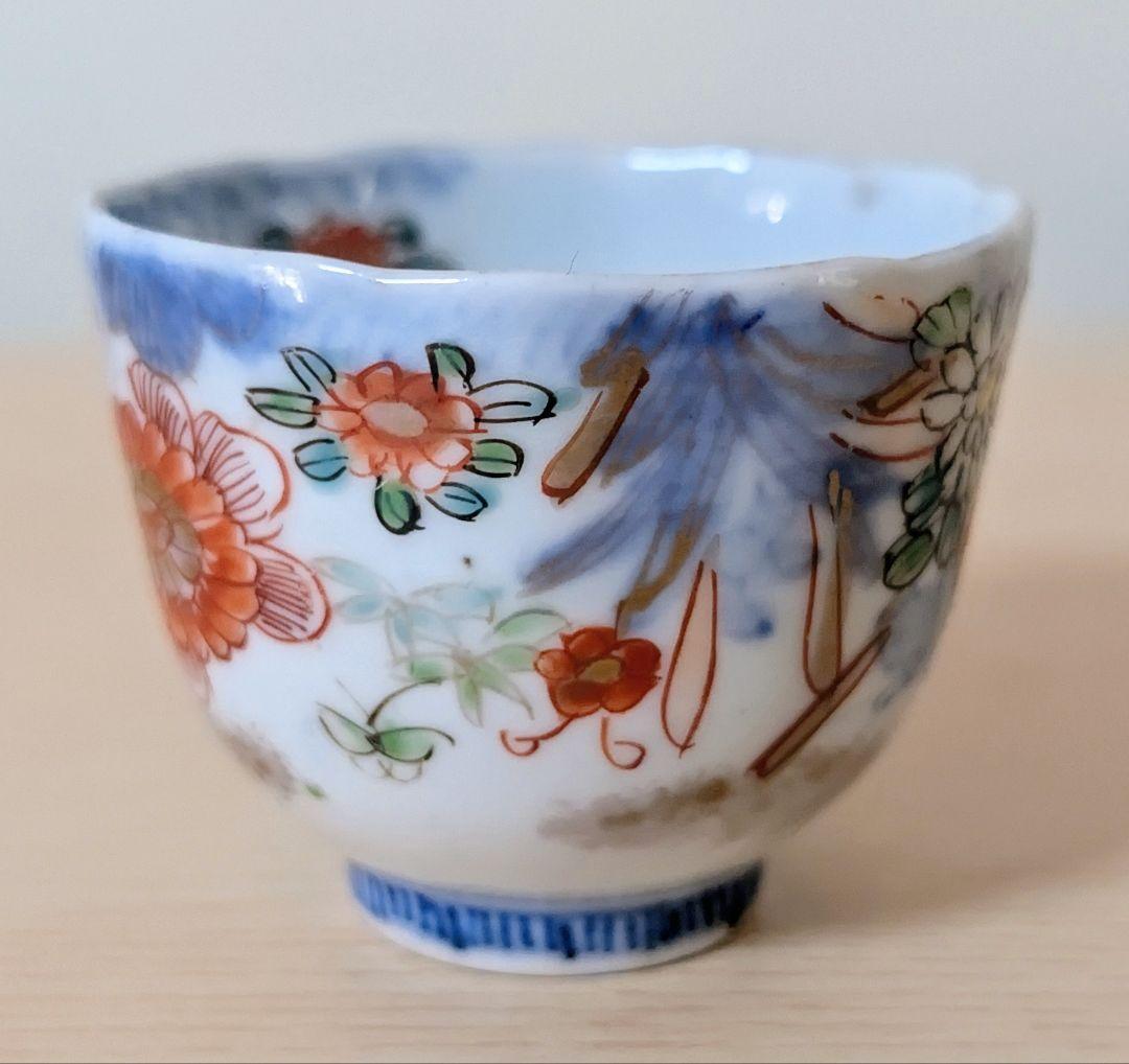 江戸中期 色絵古伊万里 金襴手 花蝶 青花 染付 金彩