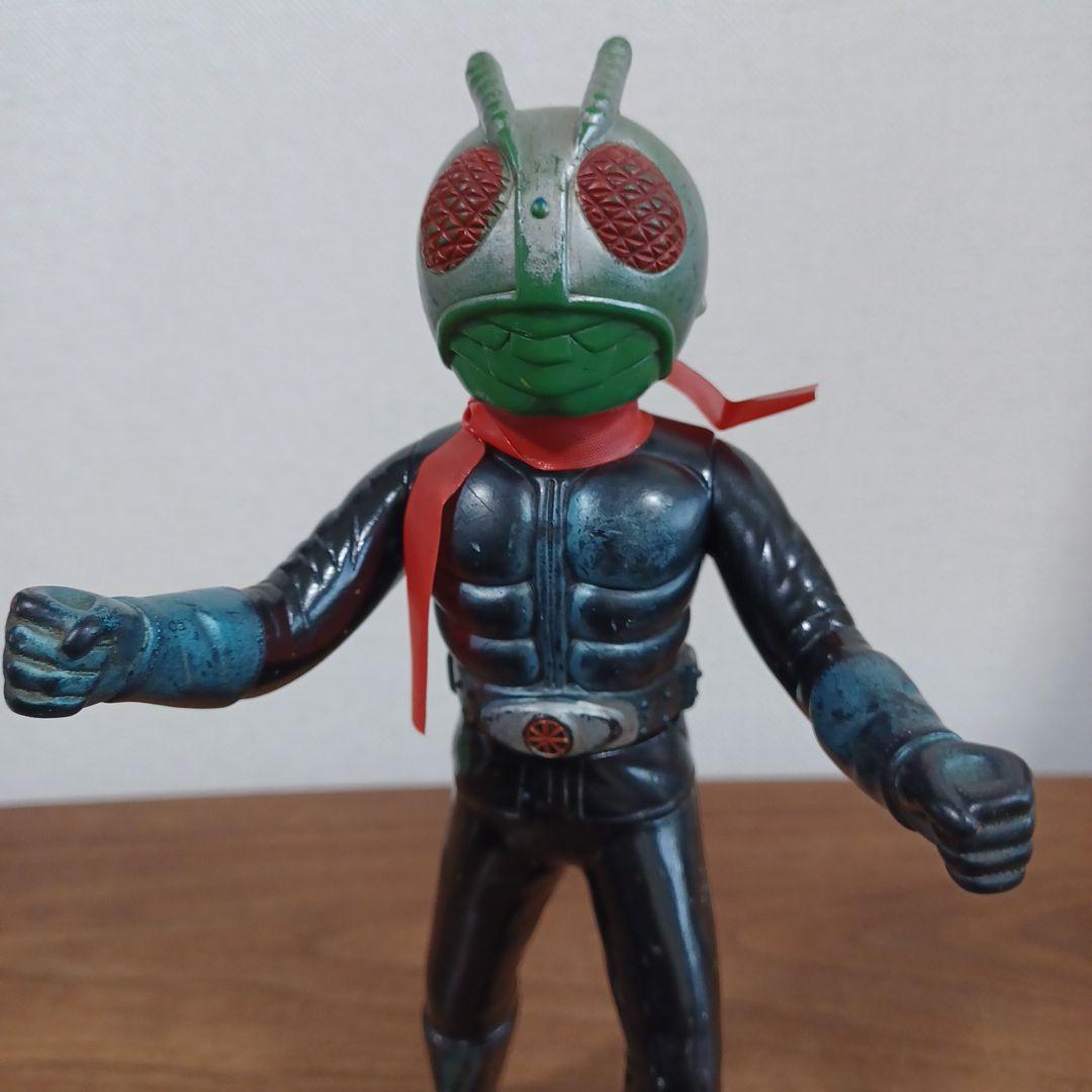 当時もの旧バンダイ社製　仮面ライダー１号＆２号　希少ソフビフィギュア２体セット