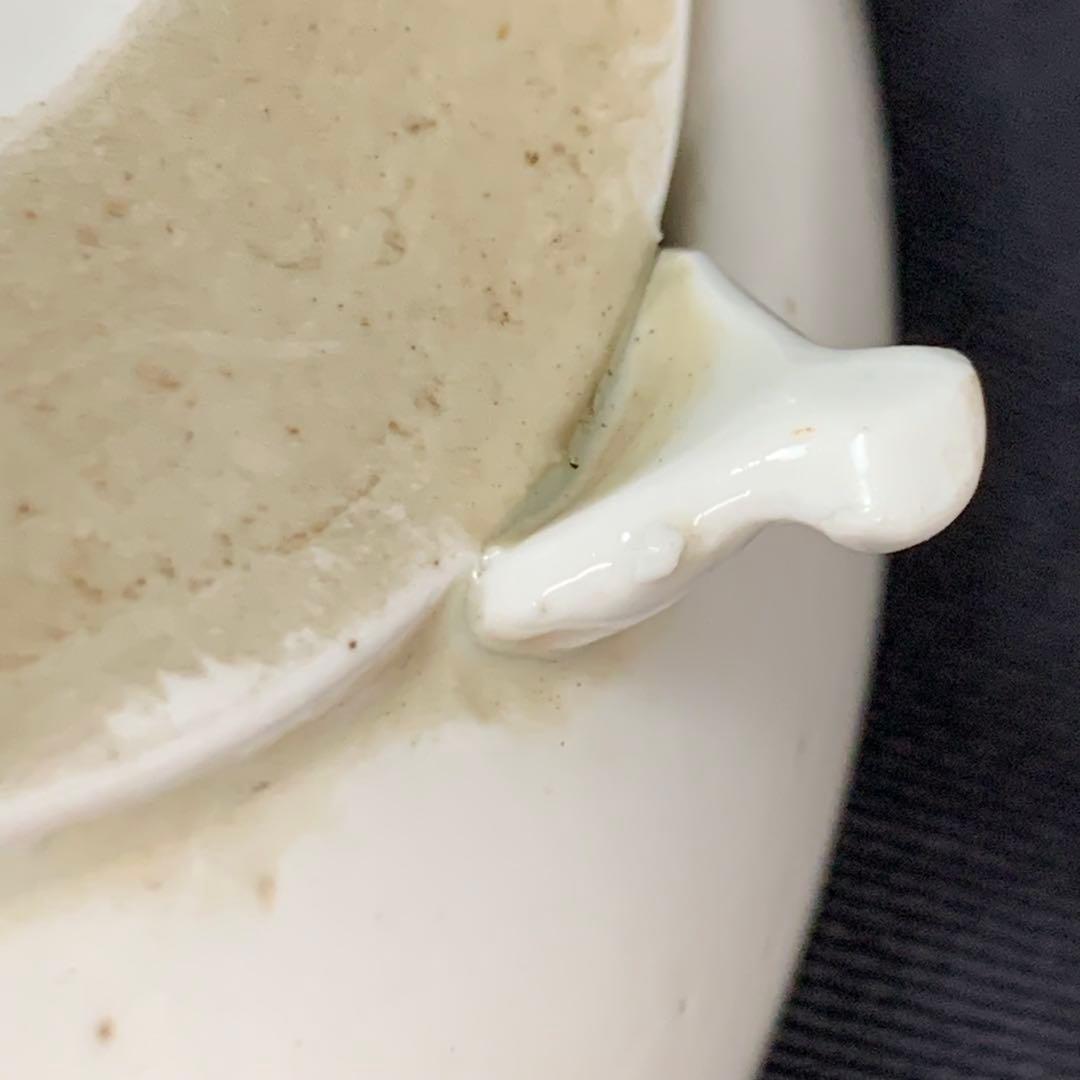 K633☆古伊万里名品 柿右衛門 白磁 陽刻鹿文 三つ足 4.5㎜ 中皿 前期