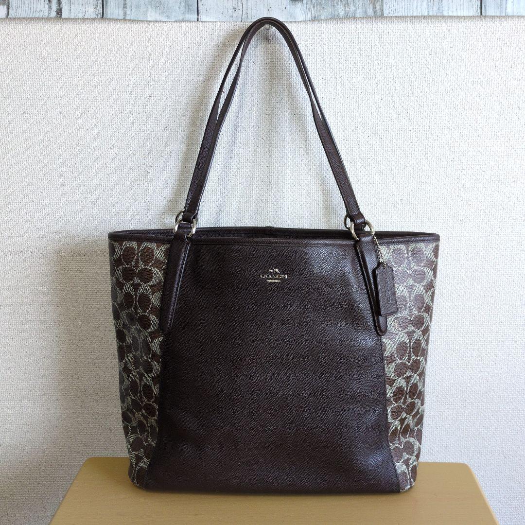 ✿未使用に近い✿　コーチ　トートショルダーバッグ　ブラウン　レザー