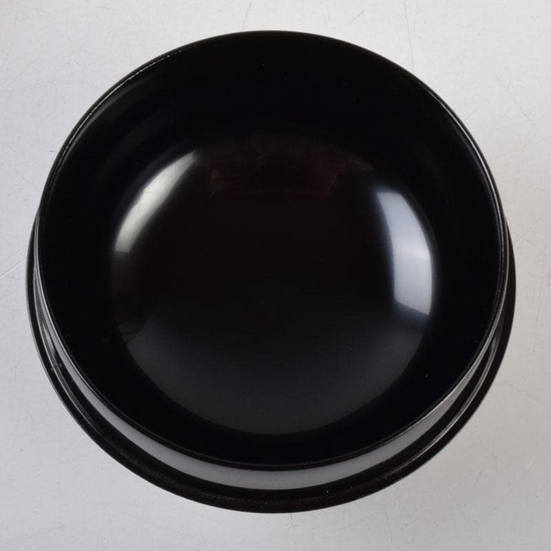 茶道具　中村湖彩作　鶴蒔絵　黒赤茶器　共箱　V　8582