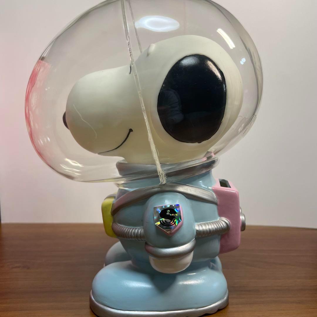 未使用/廃盤】宇宙服スヌーピー ソフビ レトロ 貯金箱 箱付き