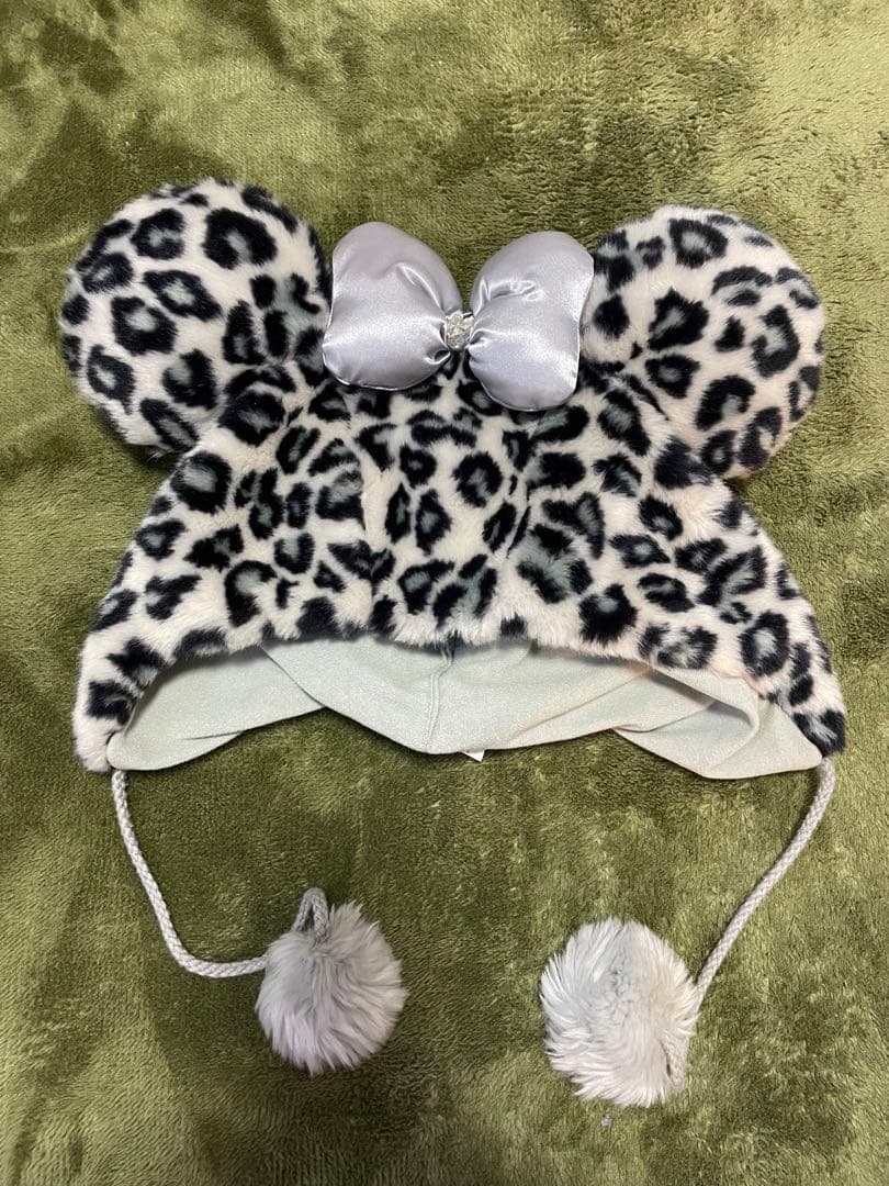 ディズニー ヒョウ柄 ミニーファンキャップ