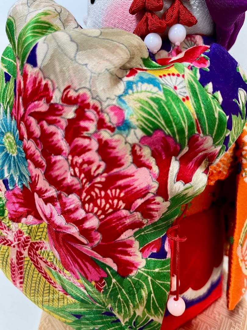 ㉓ 【ねこの創作人形】まねき猫 ちりめん細工 縮緬細工 招き猫