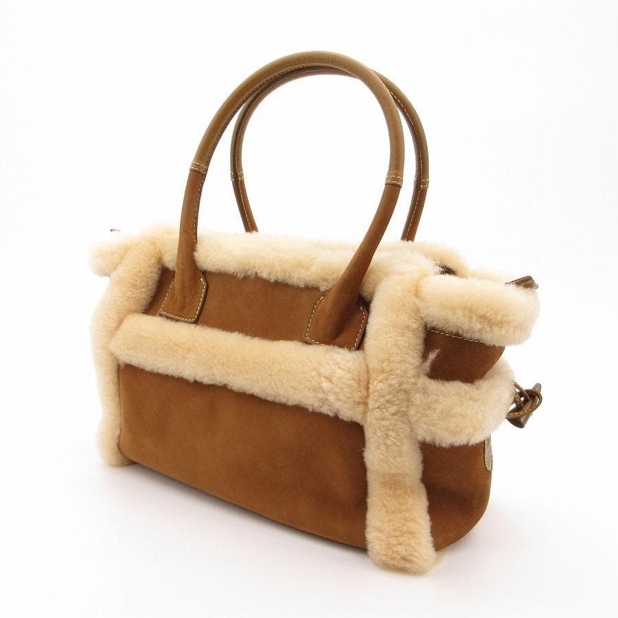 超美品 銀座かねまつ ムートンバッグ レザー 30-25120403