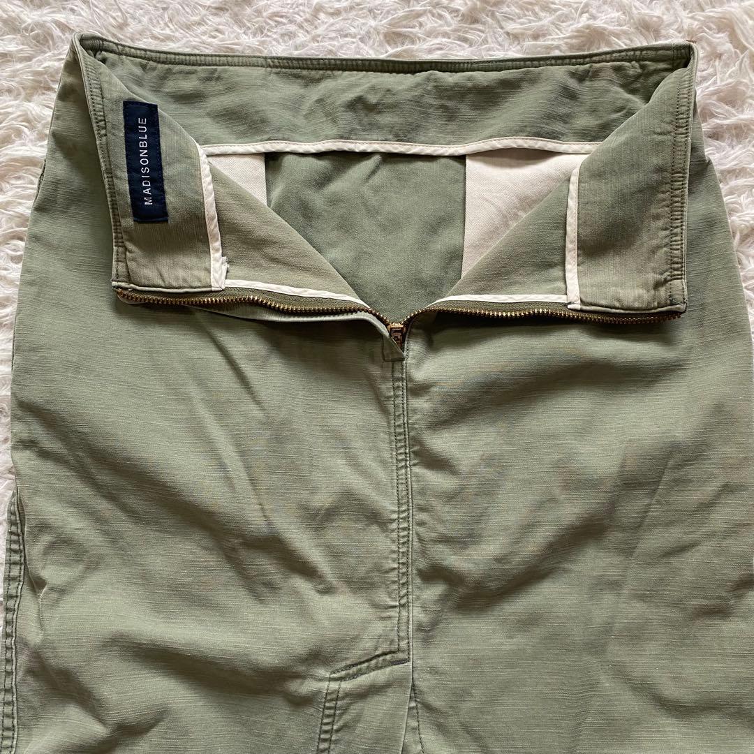 マディソンブルー　タイトスカート　カーキ　バックスリット　02