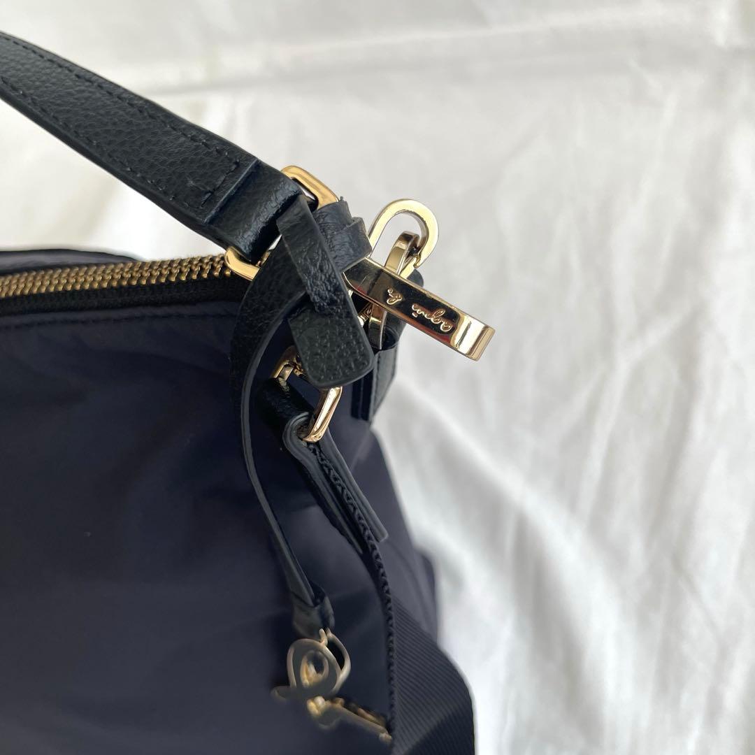 【美品】agnes b. アニエスベー　2way ショルダーバッグ　ロゴチャーム