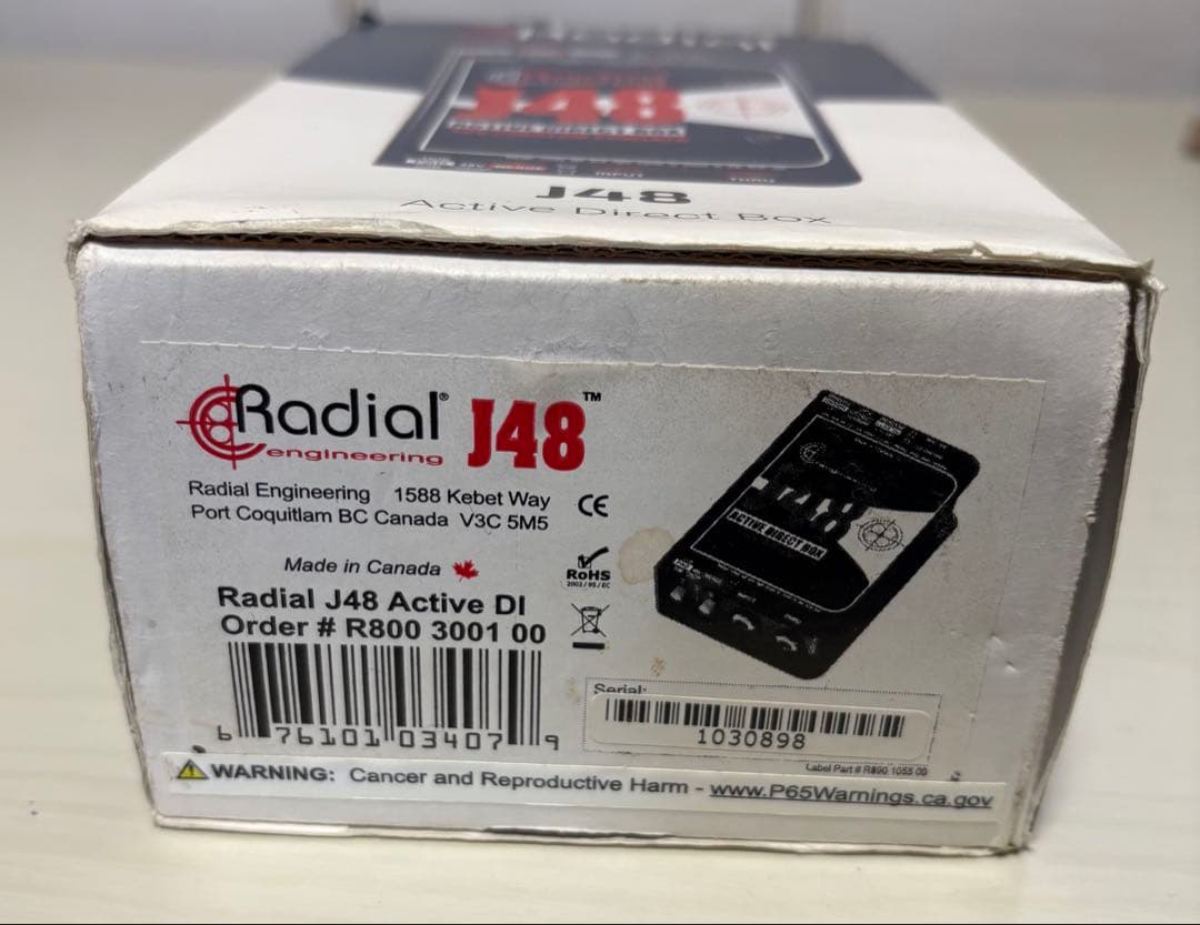 Radial J48 アクティブダイレクトボックス　DI 本日限定