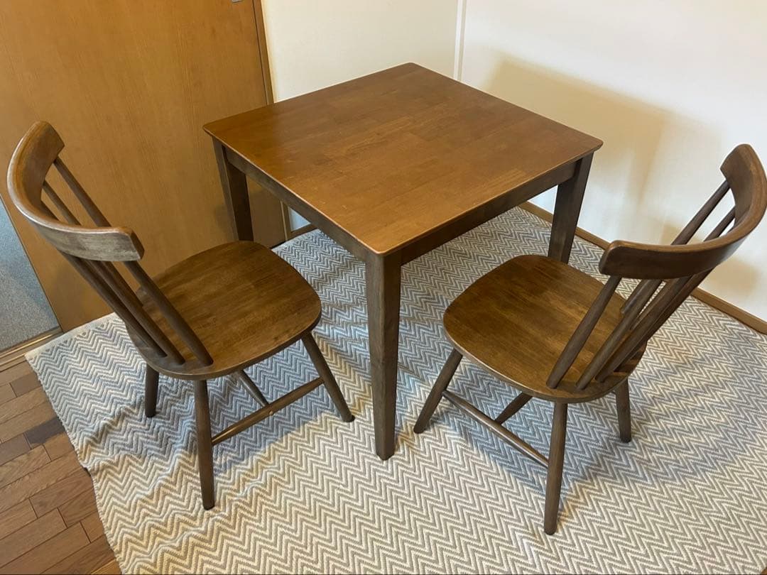 ミツヨシ（MITSUYOSHI）木製ダイニングテーブル＋チェア×2脚 セット