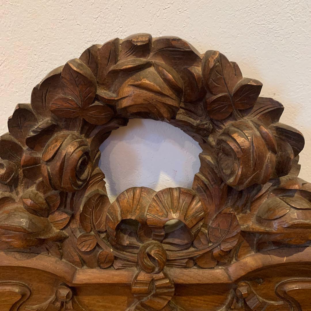 フランスアンティーク家具装飾重厚なバラとリボン