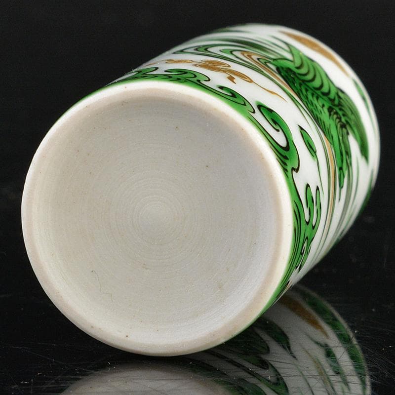 茶道具 三浦篤造 色絵緑彩 鴛鴦文 茶巾筒 共布共箱 V R5562 - メルカリ