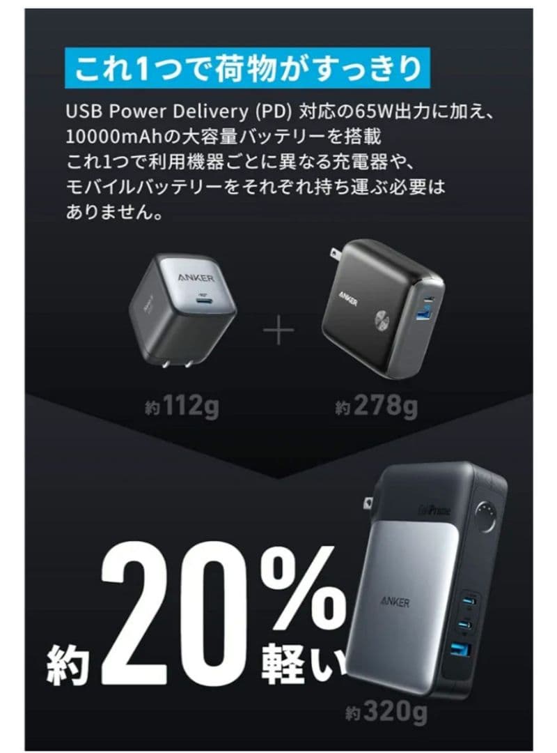 スマホアクセサリー ANKER 733 Power Bank GaNPrime 65W