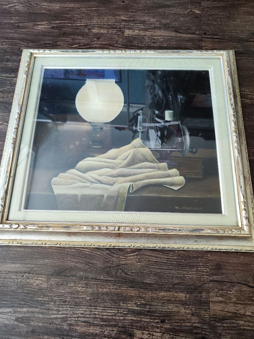 額縁入り 油絵 絵画 m'Hasegawa 直筆F10 号 美術アンティーク