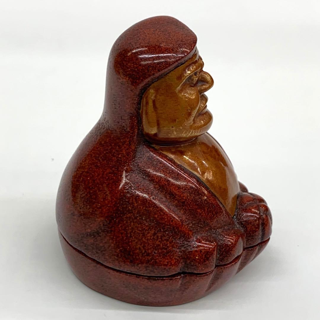 【香合　乾漆　達磨】江尻玄舟　共箱