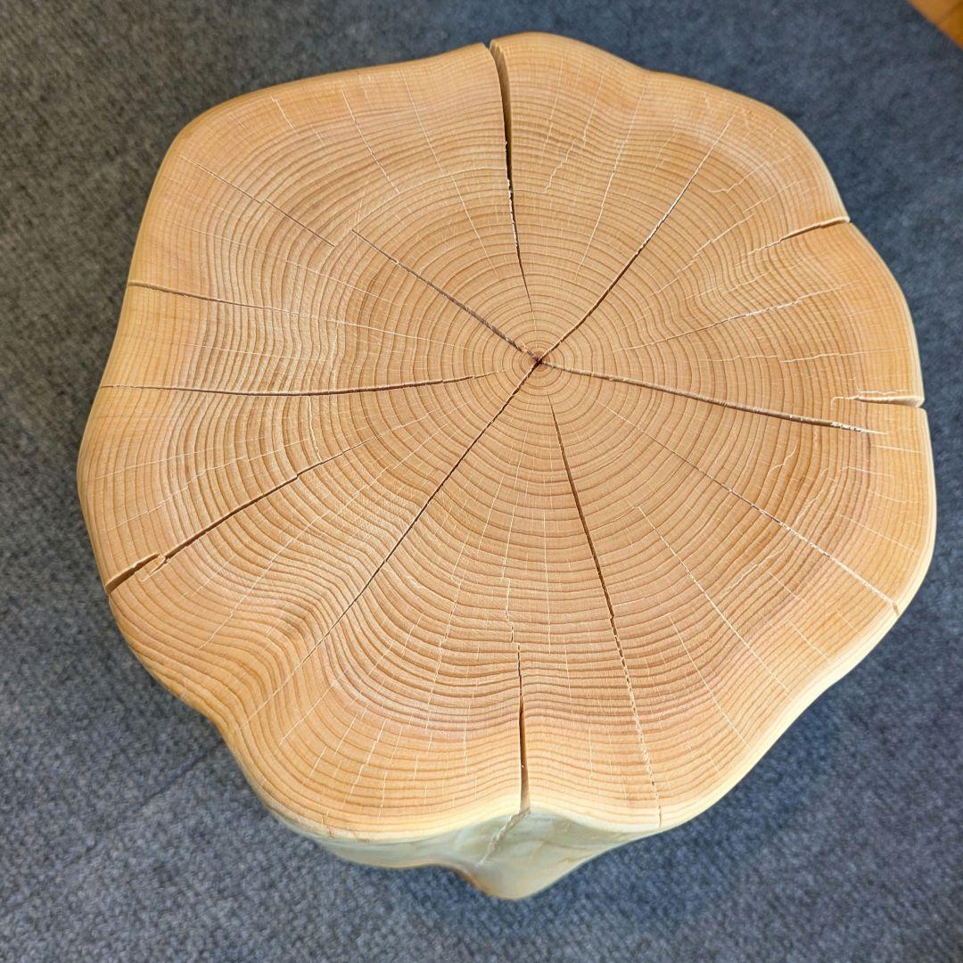 天然ヒバ　切り株　丸太　椅子　スツール　高さ約30.5㎝