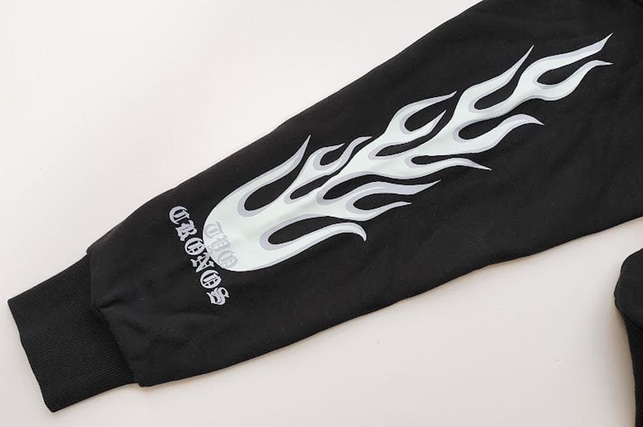 【新品未使用】CRONOSクロノス フレームデザイン スウェットパーカー 黒 S