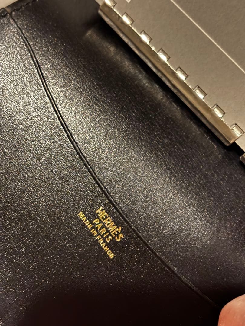 プ*)様 HERMES 手帳カバー GM ブラック レザー BOXとショッパー付