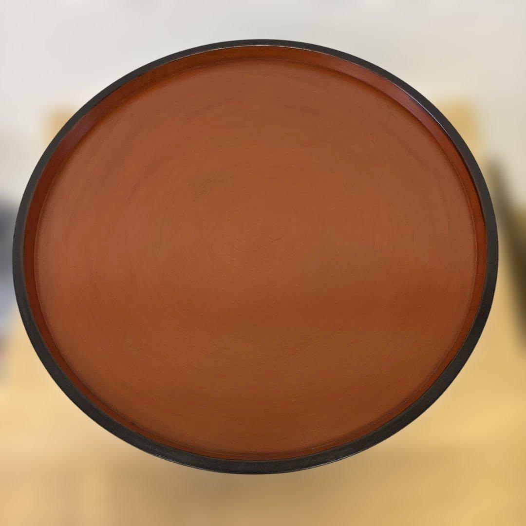 漆工房 大島 天然木 うるし塗 高脚卓盆 ②