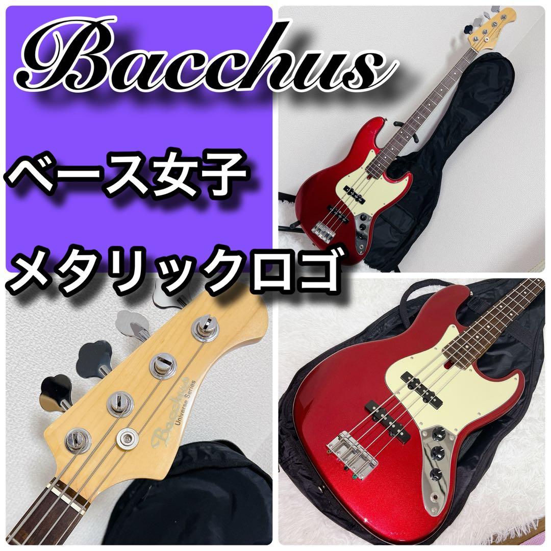 Bacchus⭐️ジャズベース キャンディレッド メタリックロゴ