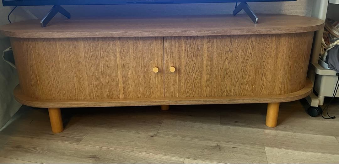poproom 蛇腹ウッドテレビボード - メルカリ