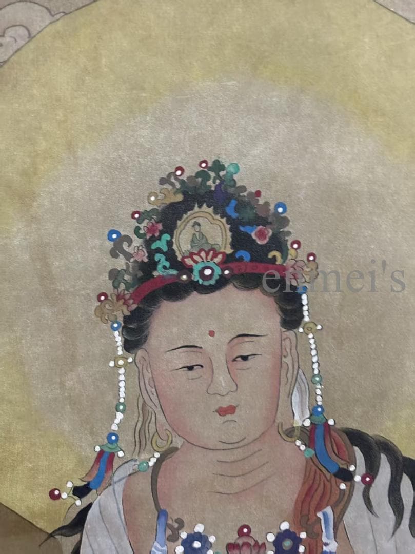 中国古美術 近代 丁観鵬 観音菩薩 掛軸 水墨画 肉筆 中国書画 古美味