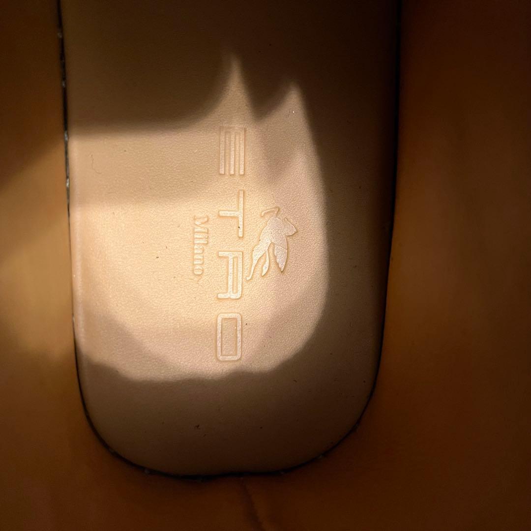 ETRO 未使用　スペイン製　ペイズリー　 高級レザー　リゾート　エスパドリーユ