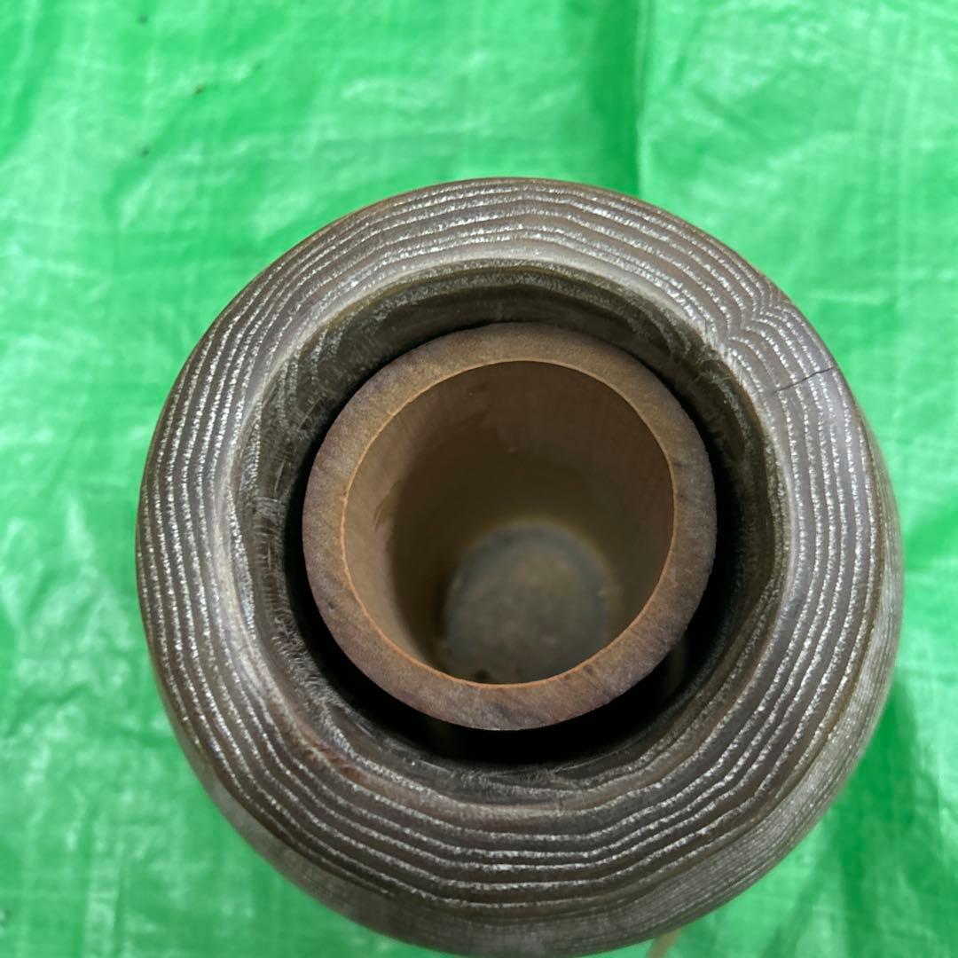 希少 岡山県 蒜山 榎本寛治作 栗の木 花瓶 花器 送料込み 当時40,