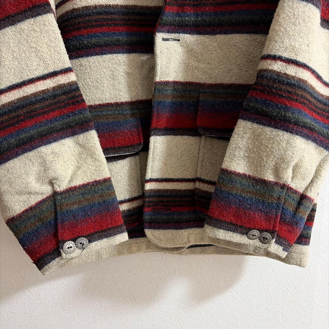 【美品】90'S ウールリッチ WOOLRICH ボーダー柄 ウールジャケット