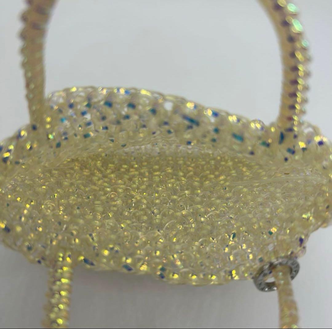 美品★アンテプリマ ピコ　チェーン付 スクエア ワイヤーバッグ スワロフスキー