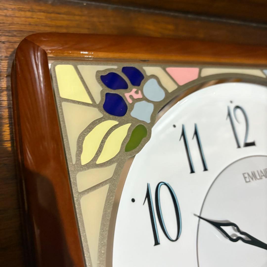 EMUAIR ステンド風　ウォールクロック　壁掛時計　8MG746EJ