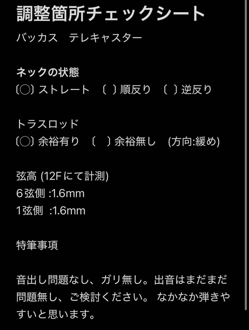 【調整済】Bacchus バッカス　テレキャスター　エレキギター