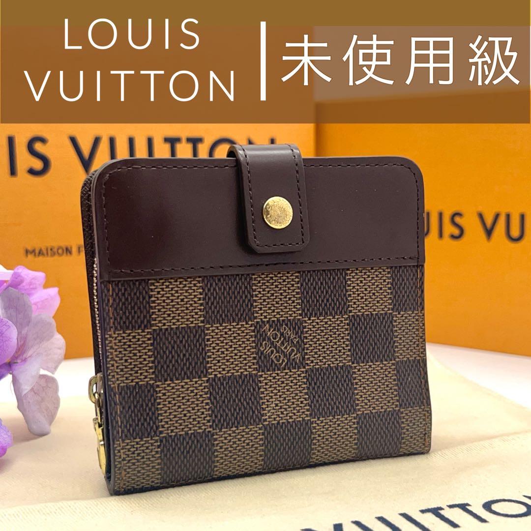 ルイヴィトン コンパクトジップ ダミエ 二つ折り財布 ブラウン ミニ