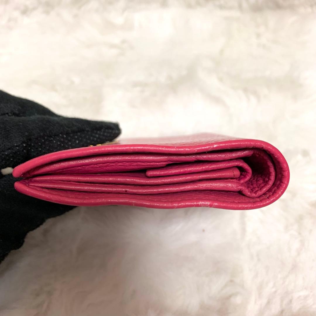 yyytPRADAプラダ　２つ折り財布　サフィアーノレザー　ピンク