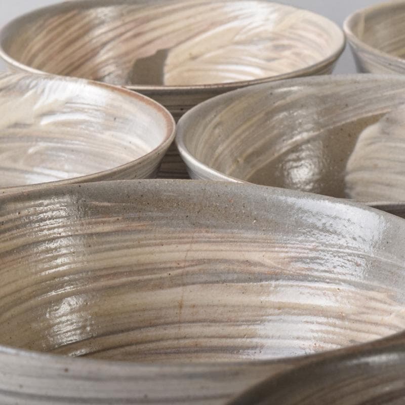 和食器　唐津焼　刷毛目　数茶碗　十客　在銘　時代箱付　C　7513A