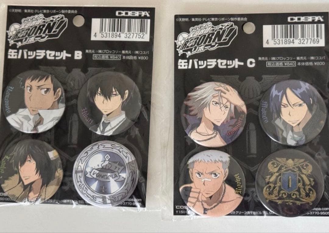 家庭教師ヒットマンREBORN 雲雀恭弥　獄寺隼人　コスパ　缶バッジ　セット