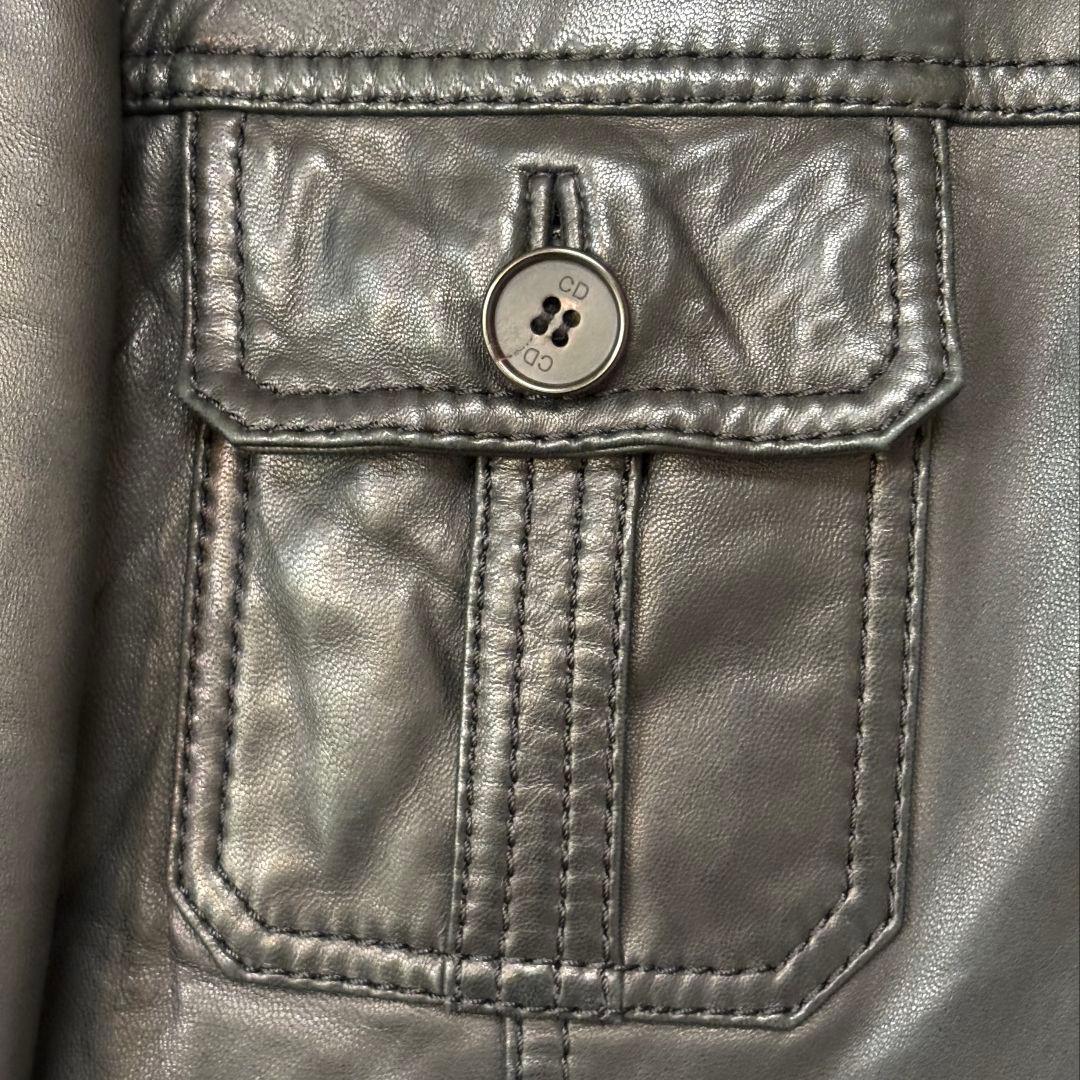 訳あり】 スタッドオム レザージャケット ライダース 4ポケット ジップ