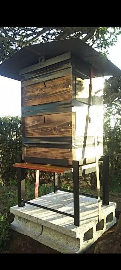 重箱式巣箱台 2台 280ミリ用 ニホンミツバチ 鉄製台