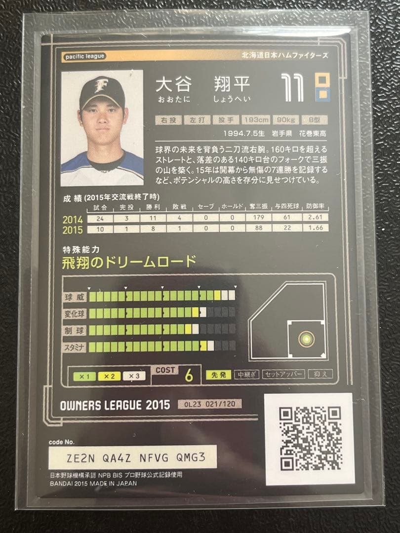 大谷翔平 オーナーズリーグカード 3枚セット