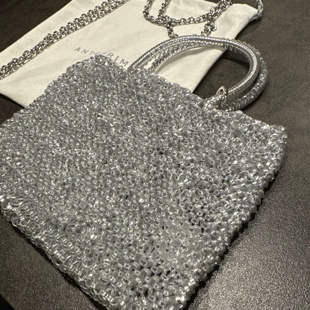 ANTEPRIMA シルバー ビーズショルダーバッグ