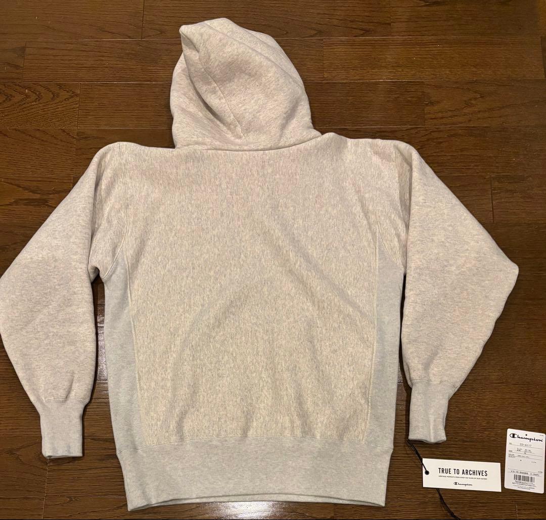 完売品　Champion 後付けパーカー ステンシルプリント リバースウィーブ