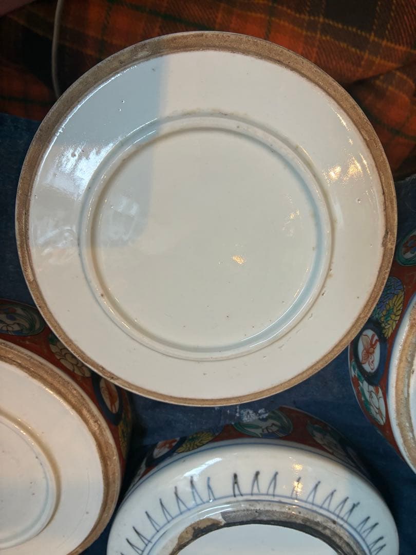 古伊万里 色絵 陶重 重箱 お節料理 江戸時代 傷直しあり 欠け無し