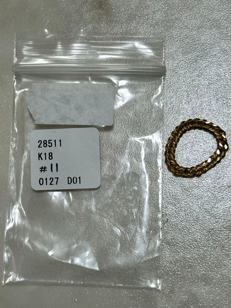 夜*酔様 喜平リング#11号 トリプル12面 K18ゴールド