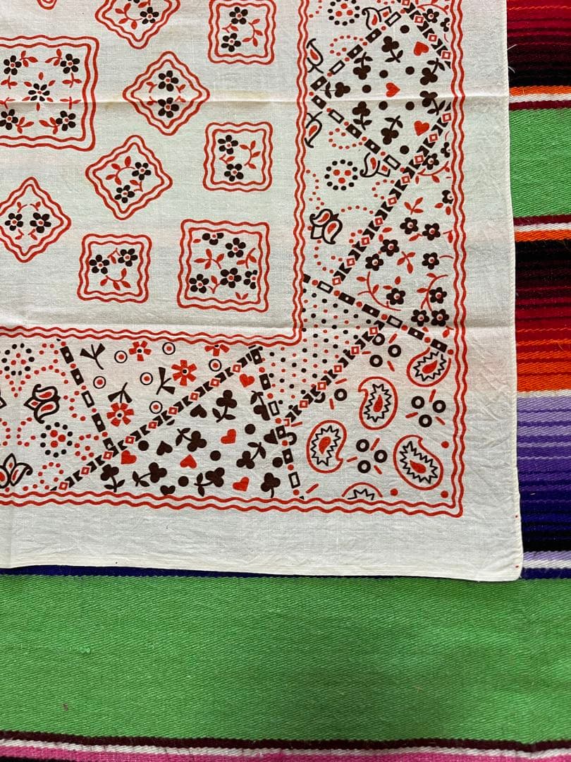 【van'z 】60s USA製 バンダナ PARIS クッキー